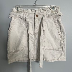 Free People High-Waisted Cream Denim Skirt